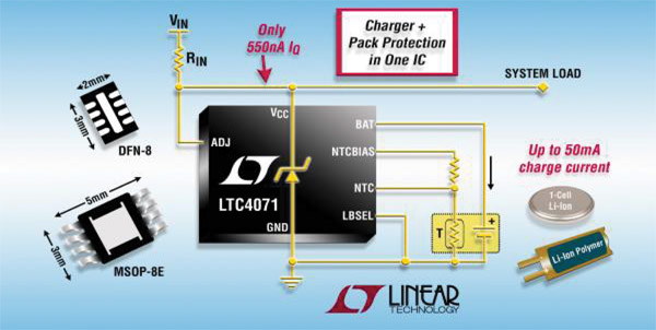 Engineers can implement a basic solar power charger Linear Technology LTC4071
